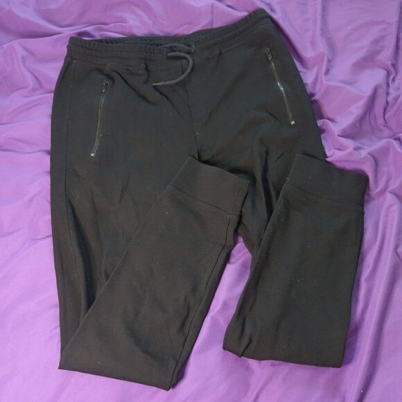 Patrick Assaraf Black Sweat Pants with Zipper Pockets Size M - Picture 1 of 10